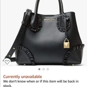 Beautiful black Michael Kors Mercer ruffle bag